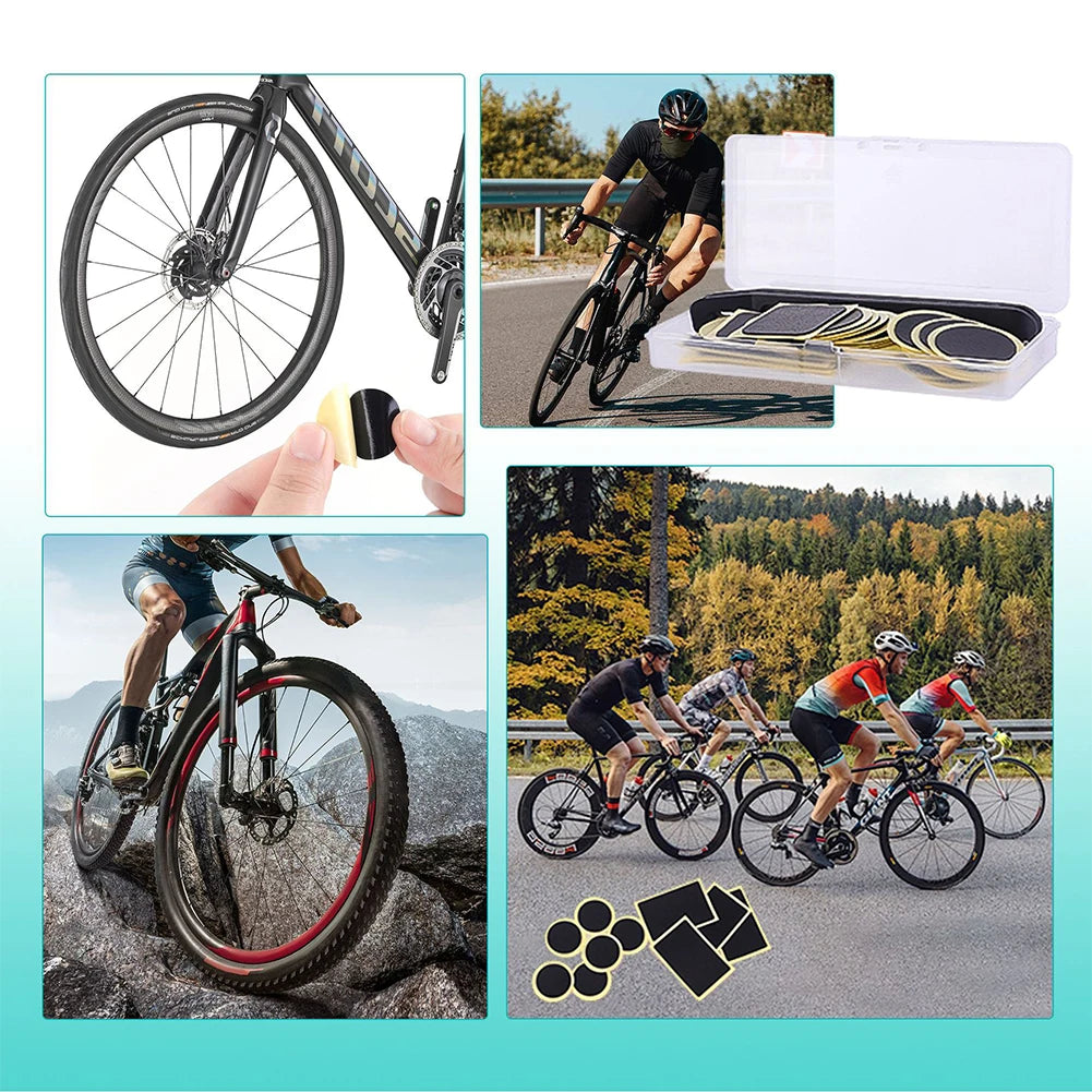Bicycle Tire Repair Tool Glue Free Tire Patch Bike Flat Tire Repair Kit Rubber Puncture Patches Mountain Bike Accessories