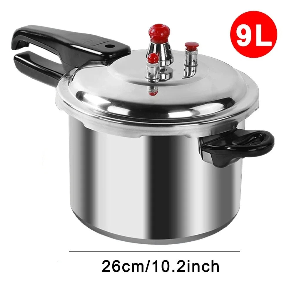 3/5/7/9 Litre Home Dual Handle aluminum Pressure Cooker Kitchen Catering Cookware UK