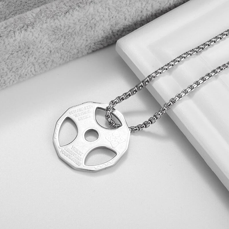 Titanium Steel Dumbbell Necklace