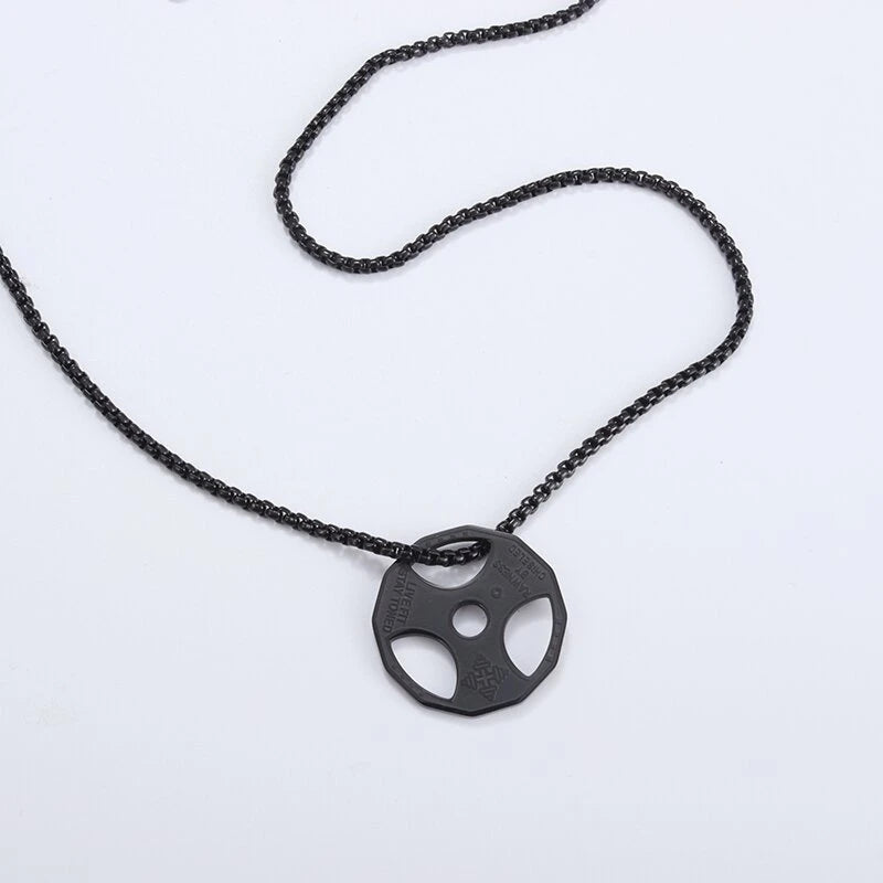 Titanium Steel Dumbbell Necklace
