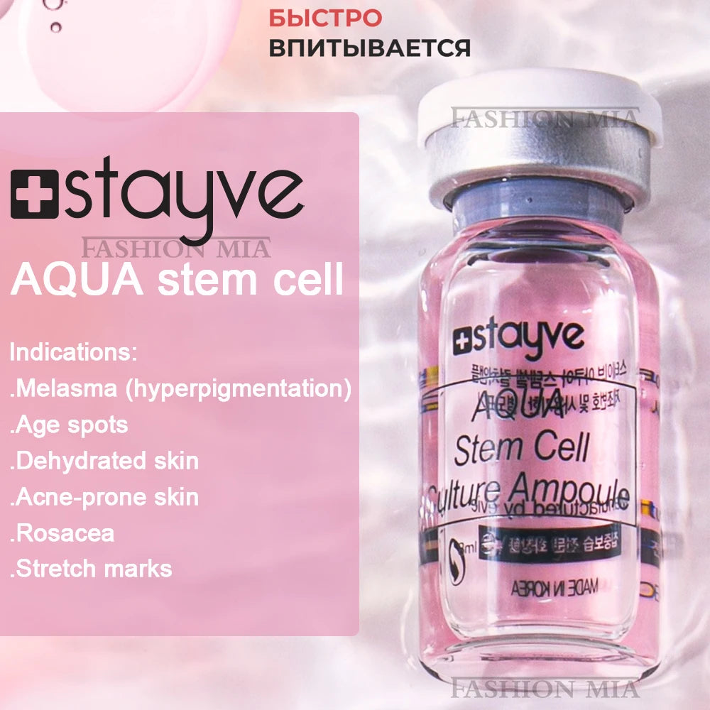 Korea Stayve 8ml Aqua Stem Cell Crosslinked Hyaluronic Acid Facial Essence Collagen Ampoule Repair Rejuvenation Serum Skin Care