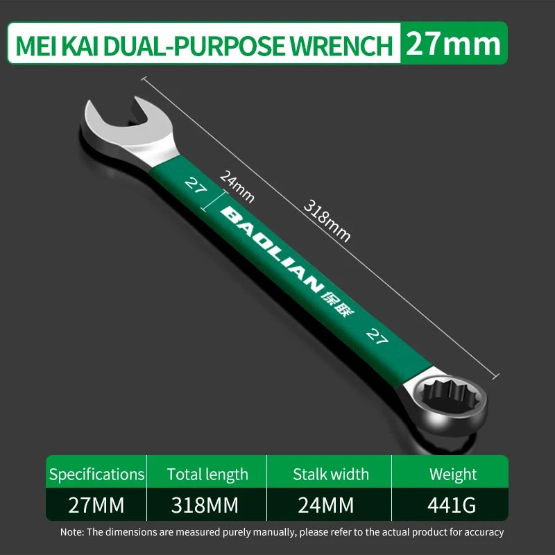 BaoLian Durable Wrench 8-30mm Plum Blossoms Open Combination Wrench Two-Way Double Fast Wrench Auto Repair Tools