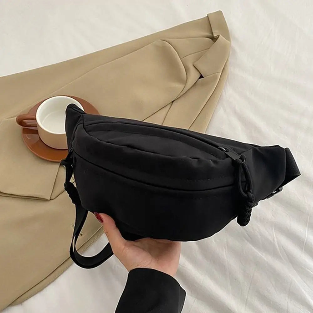 New Canvas Crossbody Bags Large Capacity Korean Simplified Shoulder Bag Lightweight Solid Color Dumpling Bag Travel