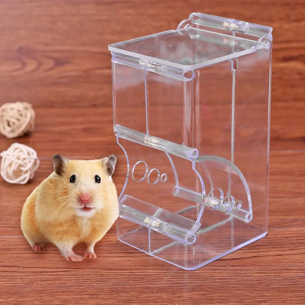 Hamster Rabbit Food Dispenser Feeder Plastic Automatic Hamster & Rabbit Food Dispenser – Clear Plastic Pet Feeder for Guinea Pigs and Small Animalsear Automatic Pet Feeder For Hamster Guinea Pigs Food Bowl Container