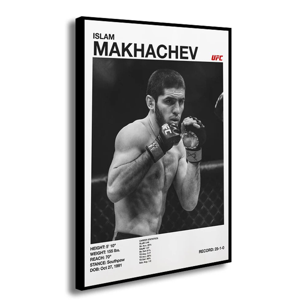 MMA Boxing Fighting Star Canvas Wall Art Print Poster
