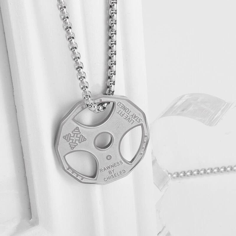 Titanium Steel Dumbbell Necklace