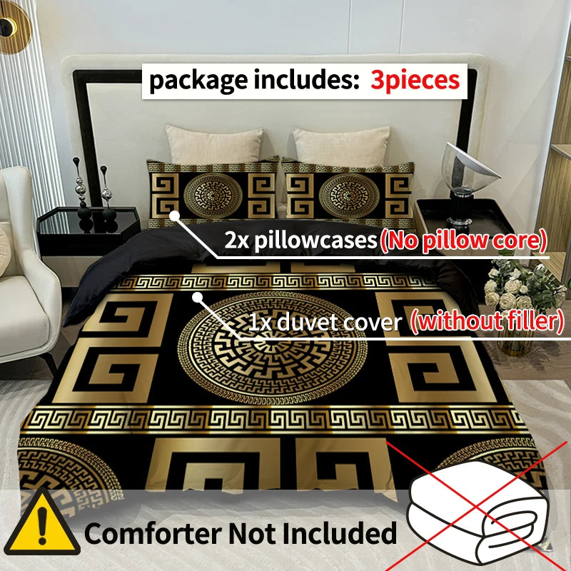 3PC European Style Disc Duvet Cover + Pillow Cases