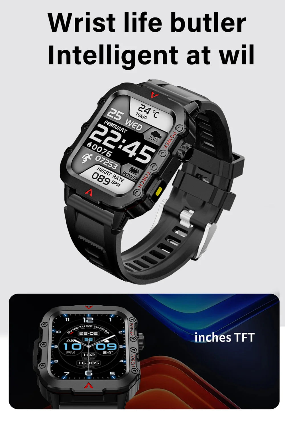 LAXASFIT LED Bluetooth Smart Watch