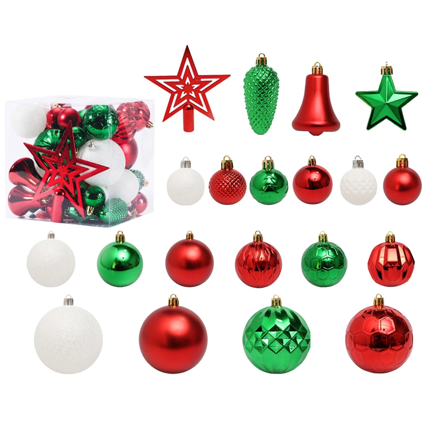 Christmas Tree Hanging Balls Decoration Easy to Hang Lightweight Durable Balls for Parties Weddings Office Buildings MIAO