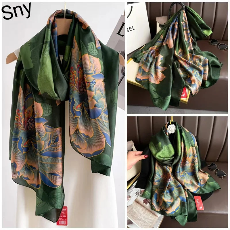 Tensili Brocade Satin Scarf Printed Silk Shawls