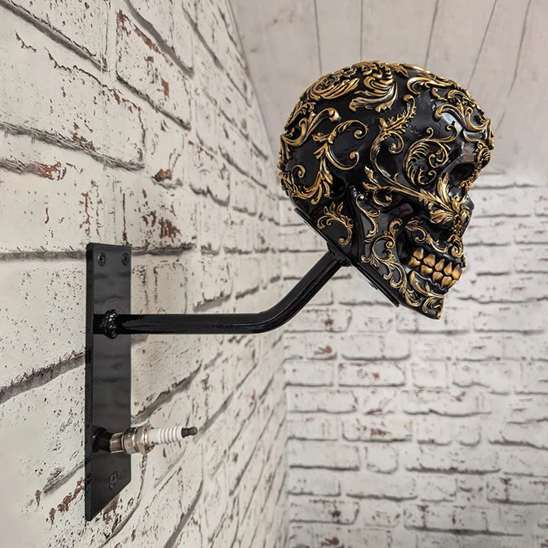 Motorcycle Helmet Skull Holder Helmet Storage Rack Wall Mount Hat Rack Resin For Coats, Caps, Baseballs And Rugby Helmet