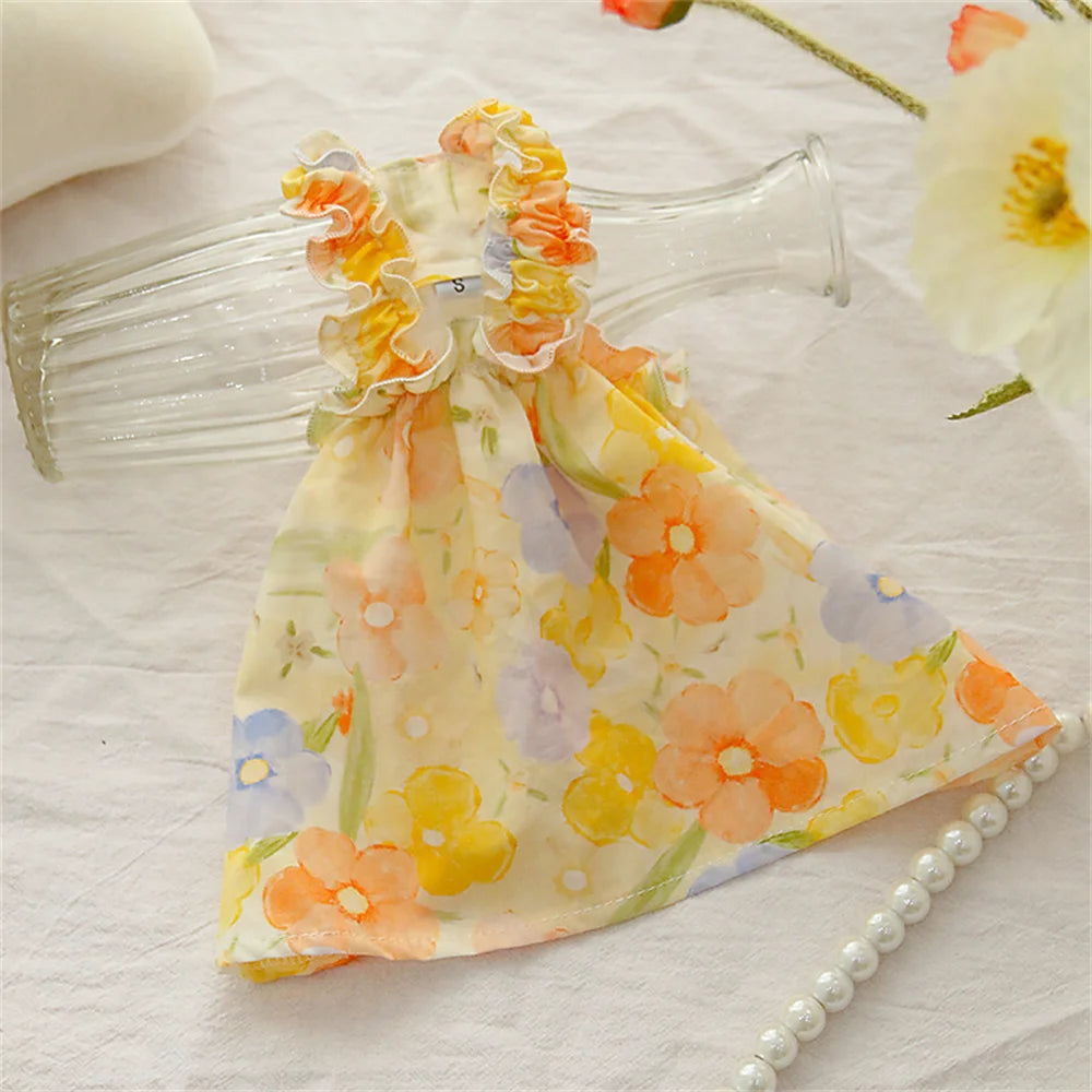 Summer Green Sphynx Cat Suspender Skirt Love Flower Pet Princess Dresses for Cats Gotas Katten Kedi Dog Dress mascotas Clothes