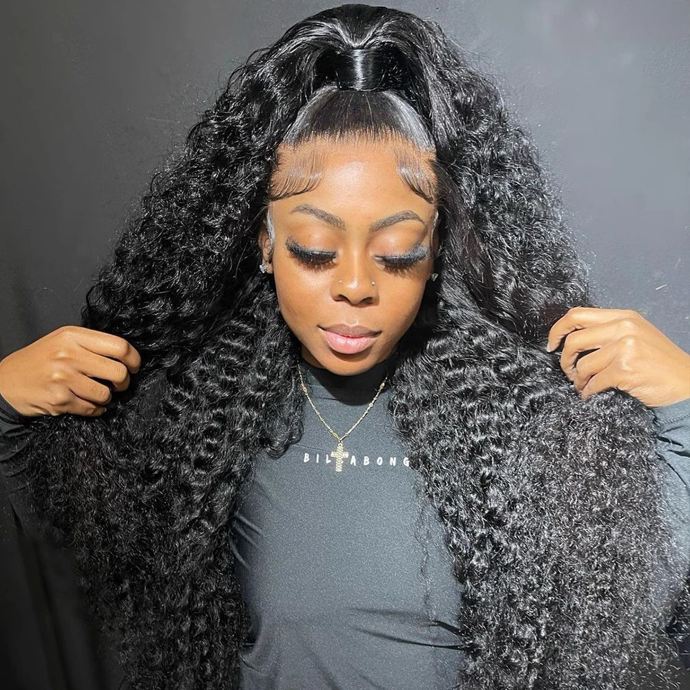 Deep Wave 250% High Density 13x6 HD Lace Frontal Human Hair Wig Brazilian Curly Water Wave Lace Frontal Wigs For Women CEXXY
