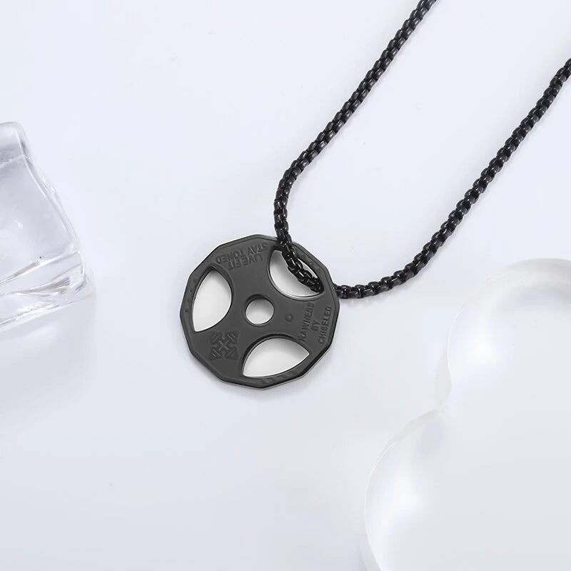 Titanium Steel Dumbbell Necklace