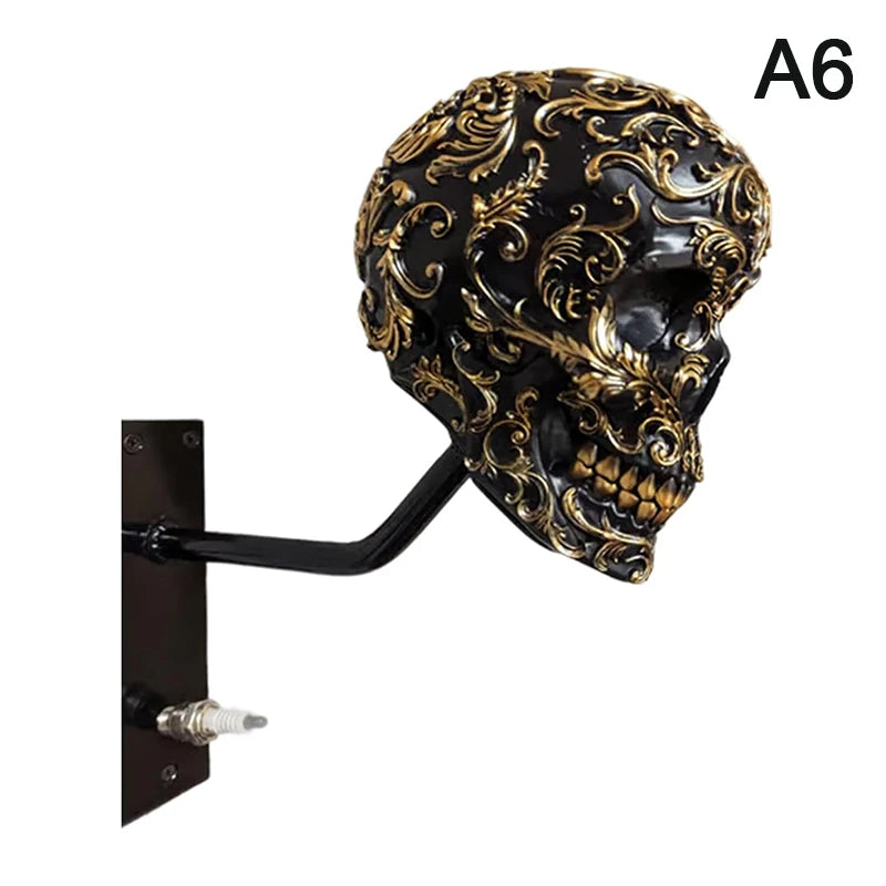 Motorcycle Helmet Skull Holder Helmet Storage Rack Wall Mount Hat Rack Resin For Coats, Caps, Baseballs And Rugby Helmet