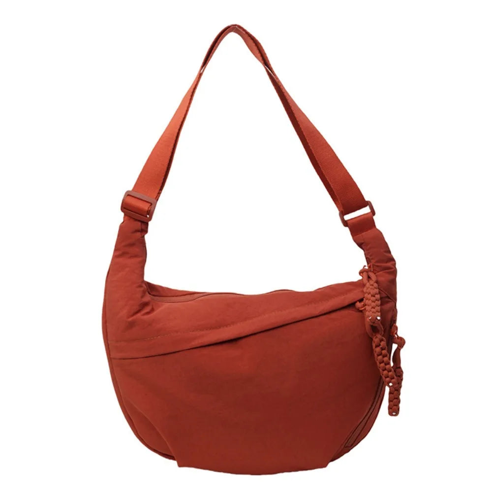 New Canvas Crossbody Bags Large Capacity Korean Simplified Shoulder Bag Lightweight Solid Color Dumpling Bag Travel