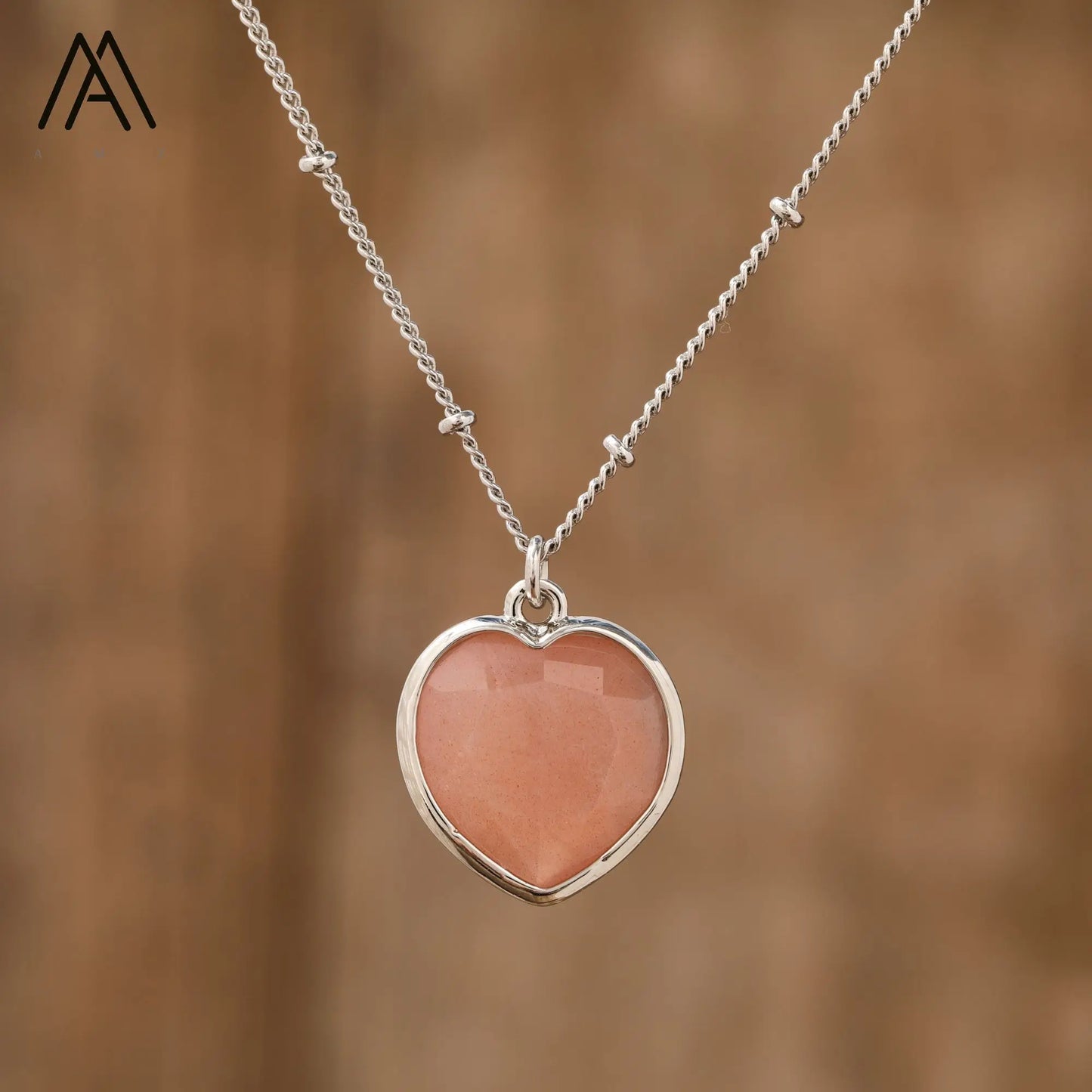 Natural Roses Quartz Heart Pendant Necklace For Women Elegant Romatic Gems Stone Necklace Jewelry Gifts Dropship