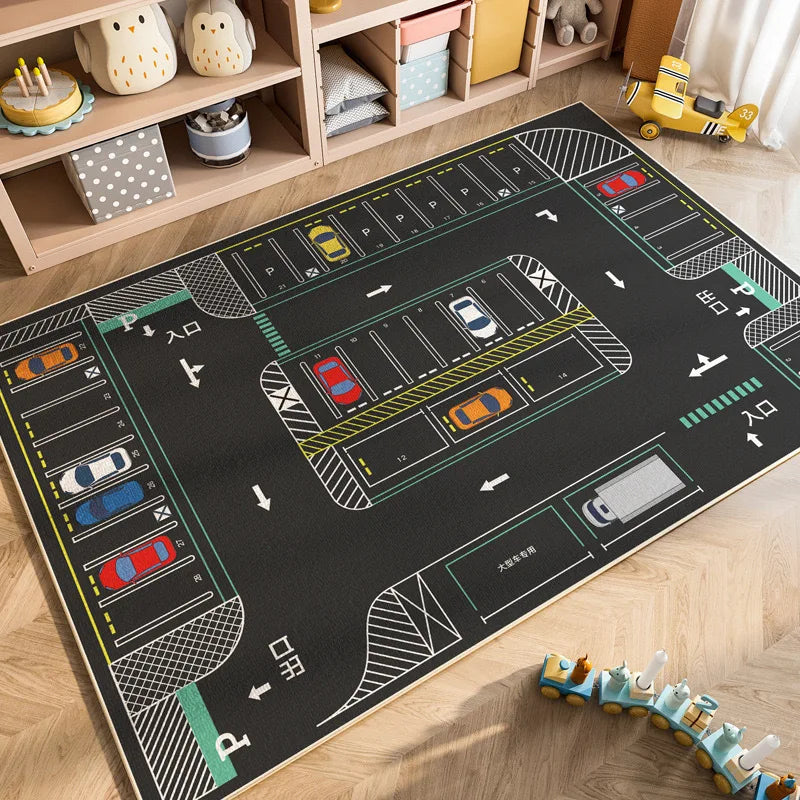 Cartoon Car Traffic Children's Carpet Playroom Baby Crawl Mat Home Decor Living Room Bedroom Floor Mat Living Room Decoration