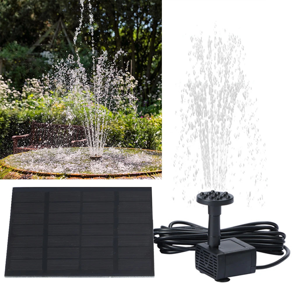 Solar Water Pond Pump Multifunctional with 6 Nozzles Aquarium Wave Maker Decorative Props Portable for Pool Fountain Submersible