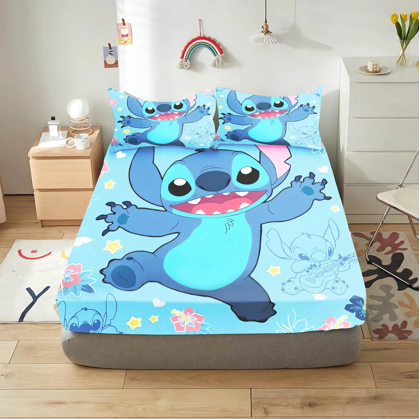 Lilo & Stitch Cartoon Fitted Bed Sheet