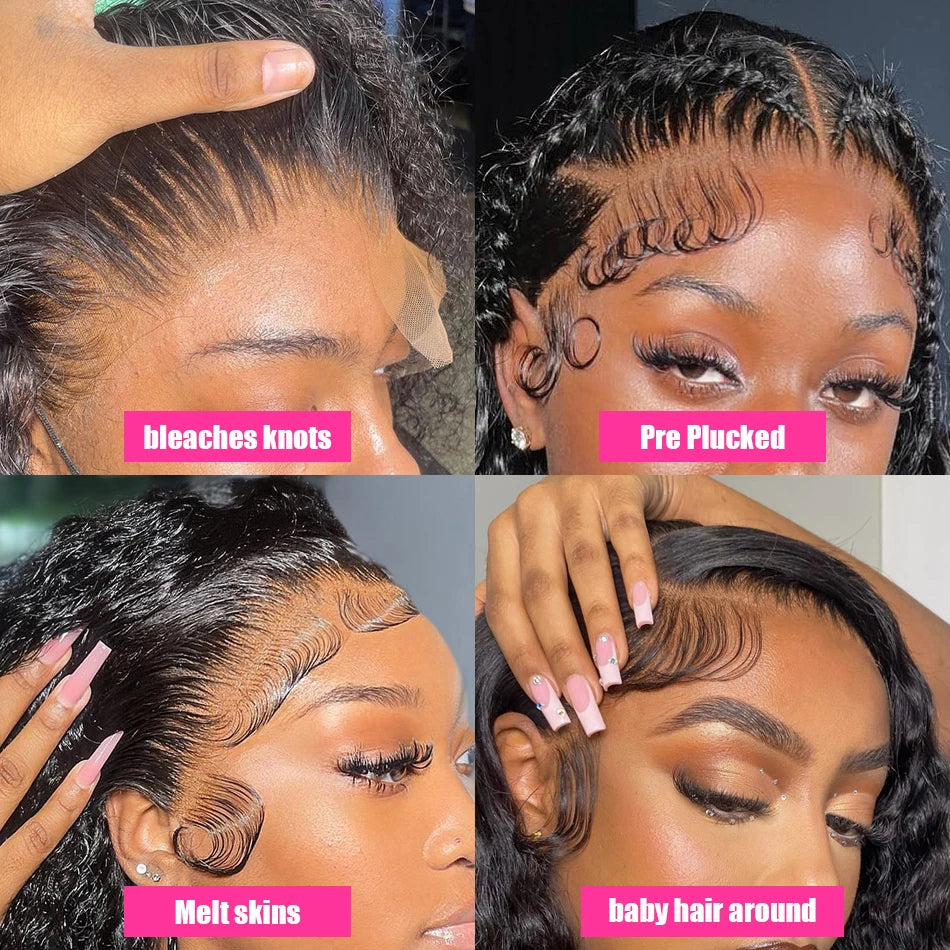 Deep Wave 250% High Density 13x6 HD Lace Frontal Human Hair Wig Brazilian Curly Water Wave Lace Frontal Wigs For Women CEXXY