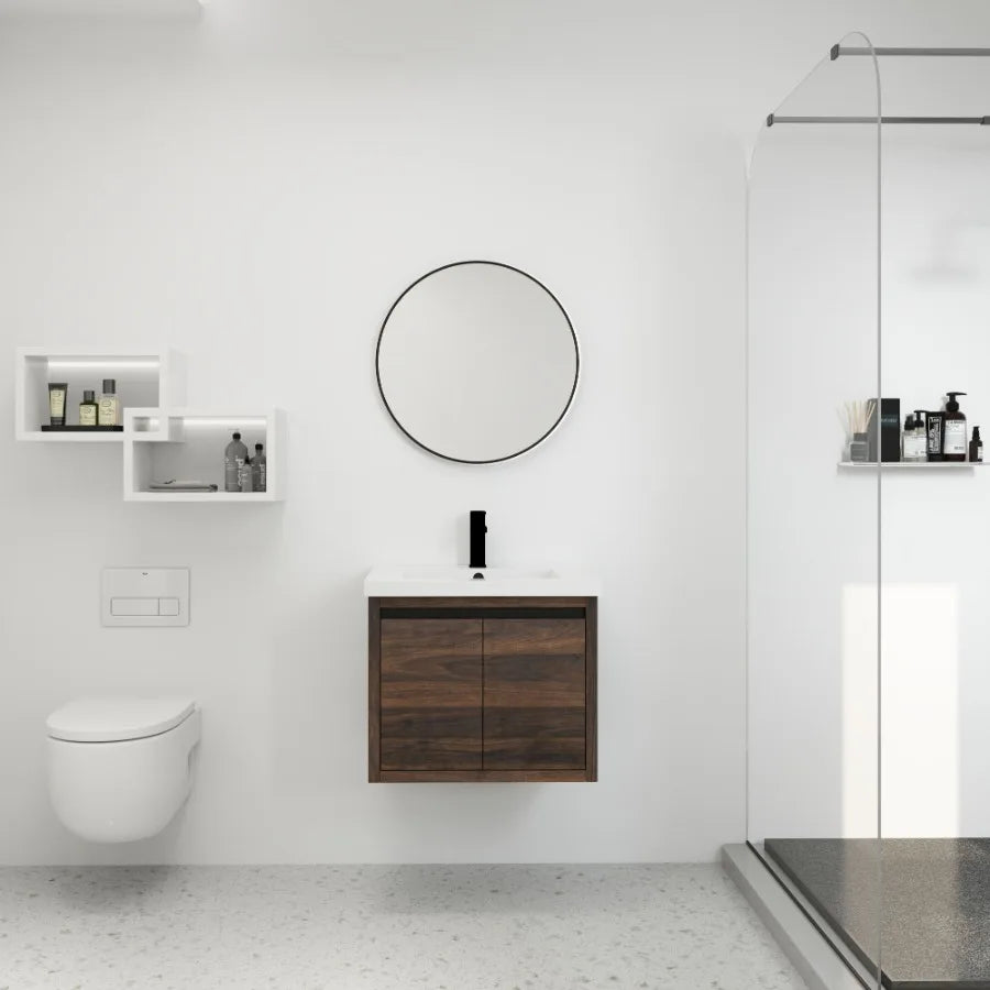 Bathroom Cabinet With Sink Soft Close Doors Float Mounting Design 24 Inch For Small Bathroom 24x18 KDPacking W128650530