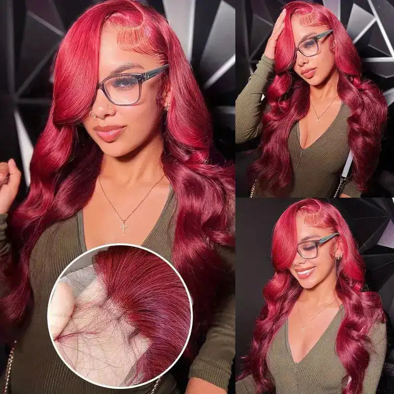 99j Burgundy High Density Body Wave 13x6 Lace Front Wigs Human Hair 30 Inch 13x4 Hd Lace Frontal Wigs For Women Choice Brazilian
