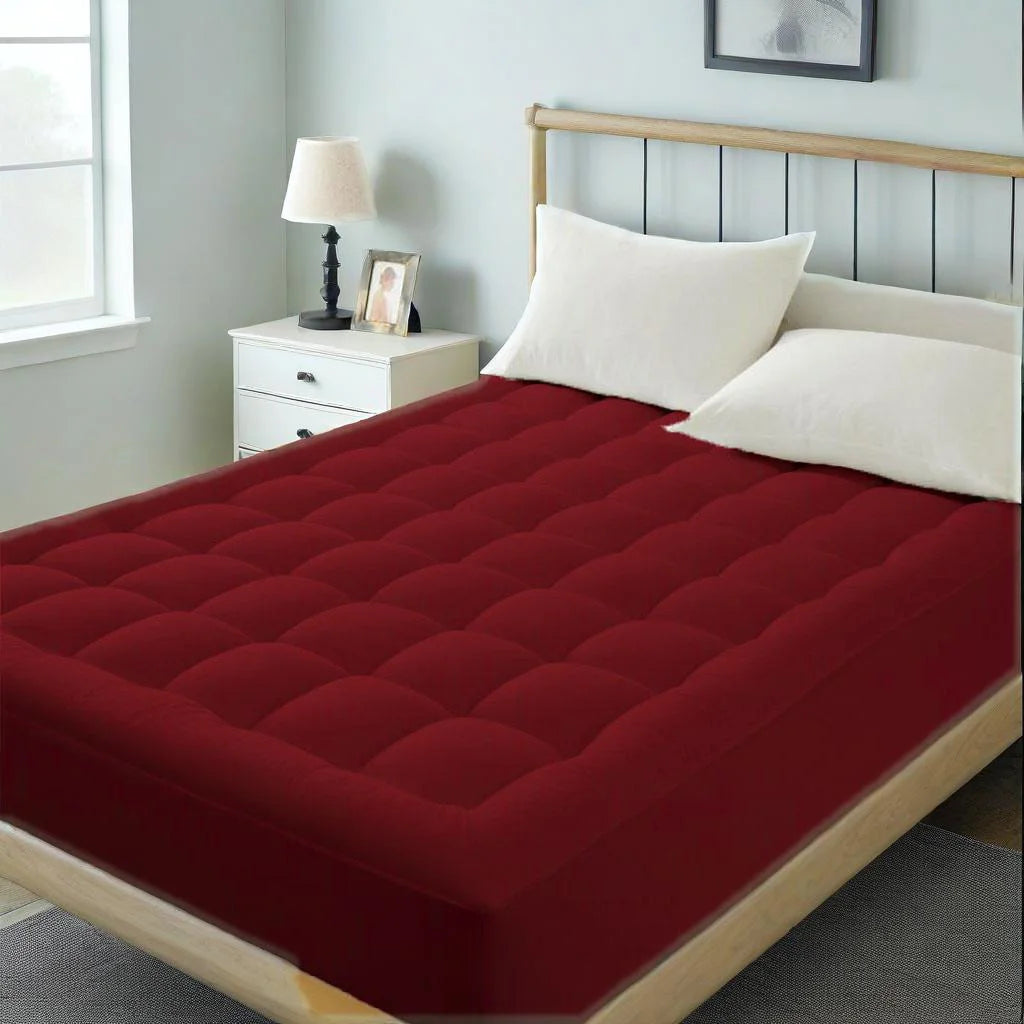 Queen Mattress Topper for Body Pain Relief, 450GSM Extra Thick Mattress Pad Cover with Elastic Pocket, fiber Bed Topper
