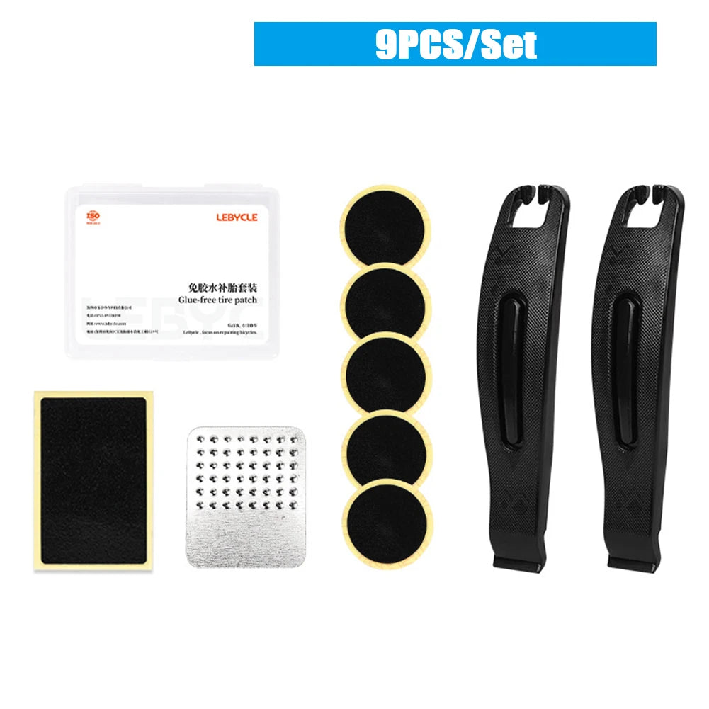 Bicycle Tire Repair Tool Glue Free Tire Patch Bike Flat Tire Repair Kit Rubber Puncture Patches Mountain Bike Accessories