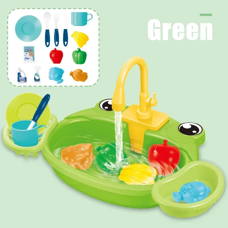 Kitchen Sink Toys Pretend Play Electric Dishwasher Mini Kitchen Food Household Toy Playset Children Role Play Kids Girl Toys