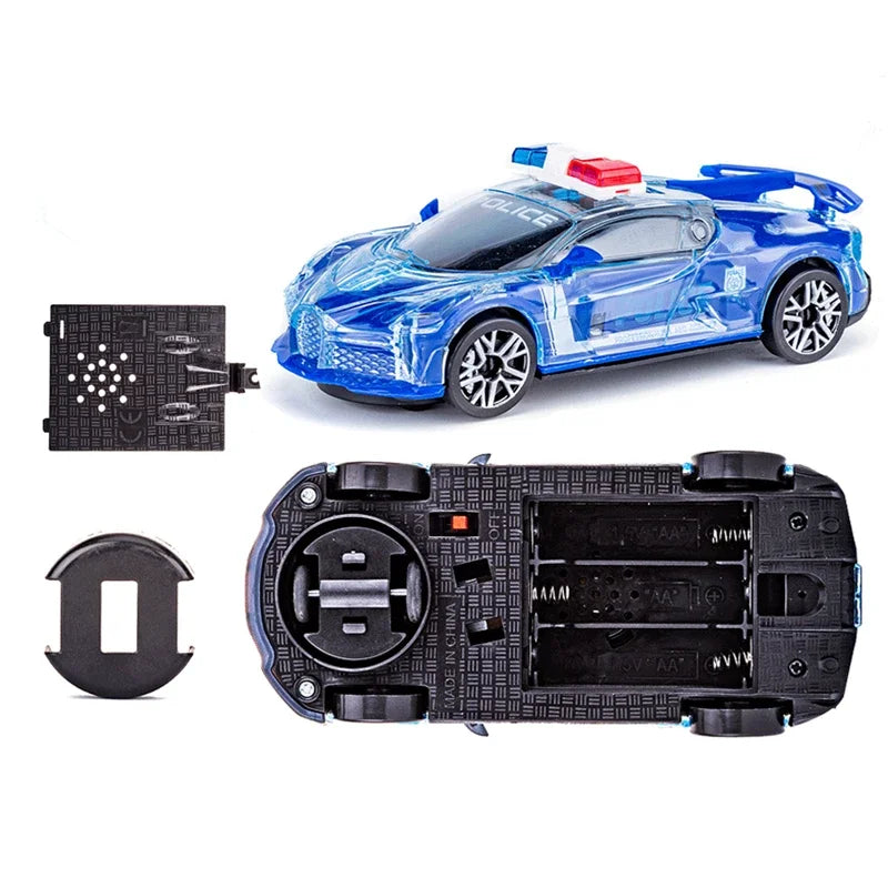 Children Toys Cars Cool Universal Wheel Toy Car with Sound Electric Inertial Toy Sports Car Glowing Toy Car Kids Boy Toys Gift