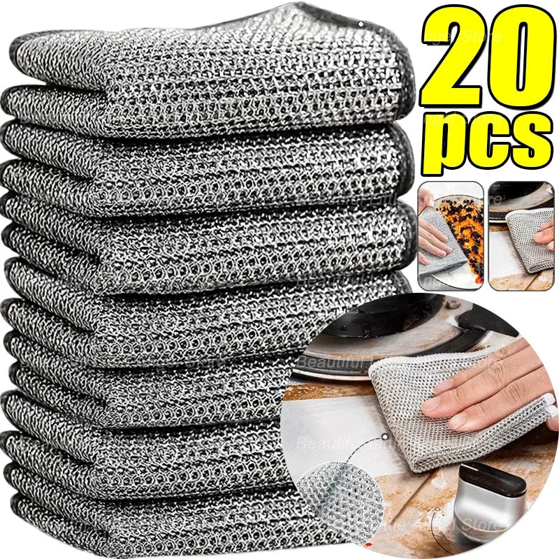 Thickened Steel Wire Cleaning Non-Scratch Cloth