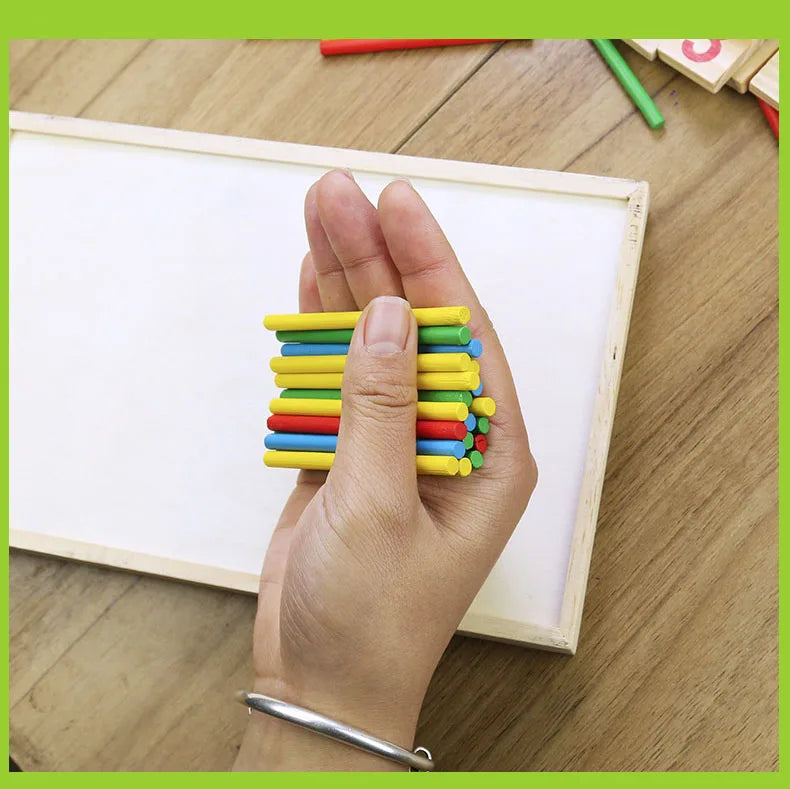 Kids Wooden Math Toys for Children Montessori Educational Learning Number Counting Sticks Kindergarten Mathematics Teaching Aids
