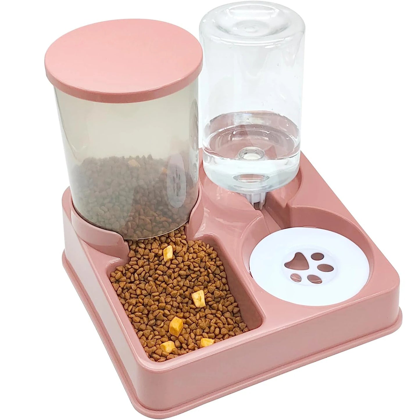 Automatic Cat Feeder Water 1L Capacity 0.75kg Food Dispenser for Hydration & Feeding Convenience Easy-Clean Design