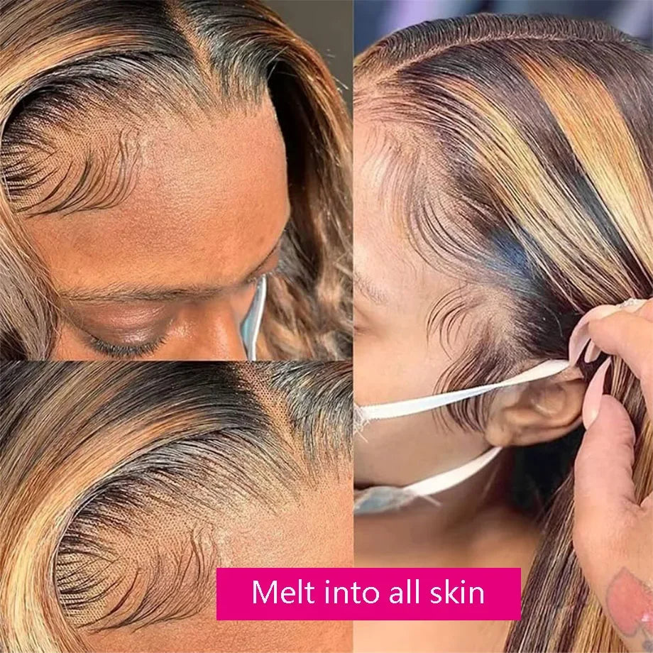 250Density Lace Front Deep Wave 30Inch Curly Highlight Wig Human Hair Honey Blonde 13x6 Hd Lace Frontal Wig Brazilian For Women