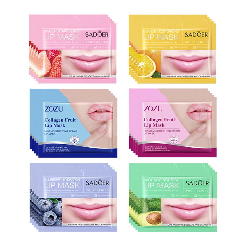 30pcs Fruits Lip Mask Moisturising Patches
