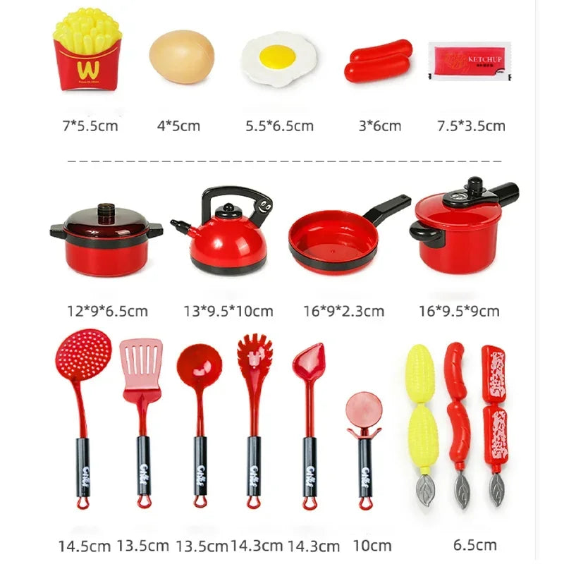 Set For Kids Kitchen Toys Girl Cooking Baby Cutting Fruit Cooking Kitchen Utensils Children's Simulation Education Pretend Play