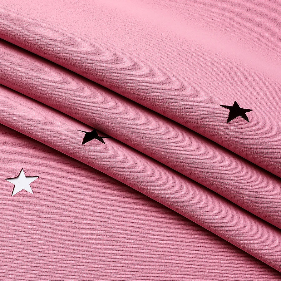 Double Layers Romantic Sheer Kids Children Girls Curtains With Hollow Out Stars For Living Room Bedroom Windows Drapes
