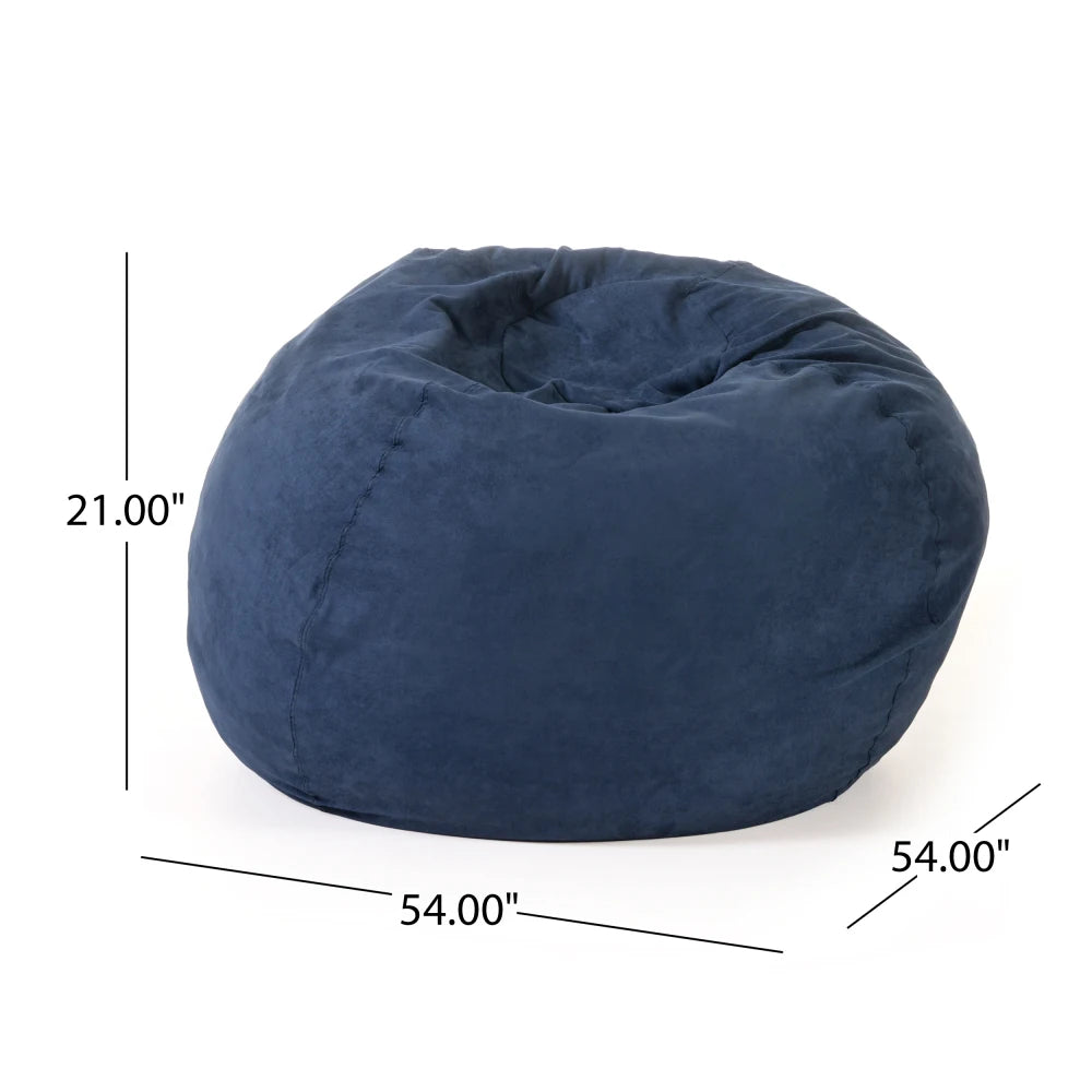 5-Foot Comfortable High-Density Shredded Foam Bean Bag Chair Removable Microsuede Cover Ideal Reading and Bedroom