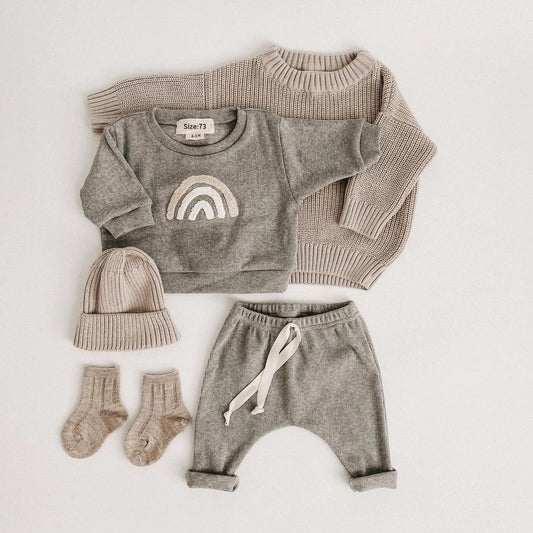 Spring Autumn Baby Boy & Girls 2pcs Long-Sleeved Sweatshirts+PantsSuit Outfits