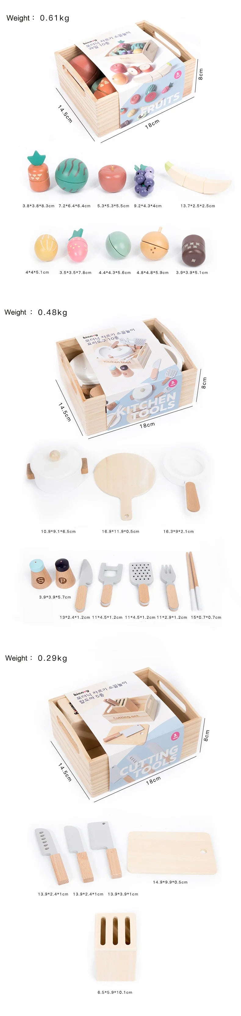 Wooden Pretend Play Kitchen Toys Cutting Food Accessories Set Fruit Vegetable Bakery Meat fish Early Educational Cognition Toys