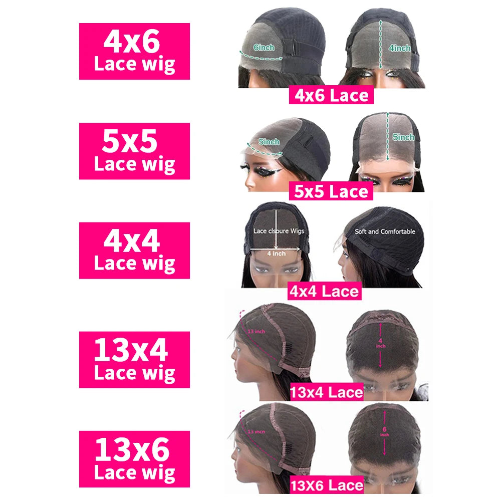 Brazilian Bone Straight 13x4 13x6 Transparent Lace 30 32 Inch Human Hair Wigs 360 Lace Frontal Wig 4X4 Lace Closure Wig