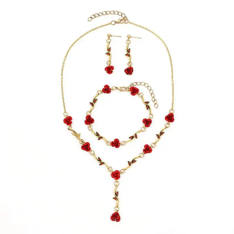 Rose Flower Bracelet Set