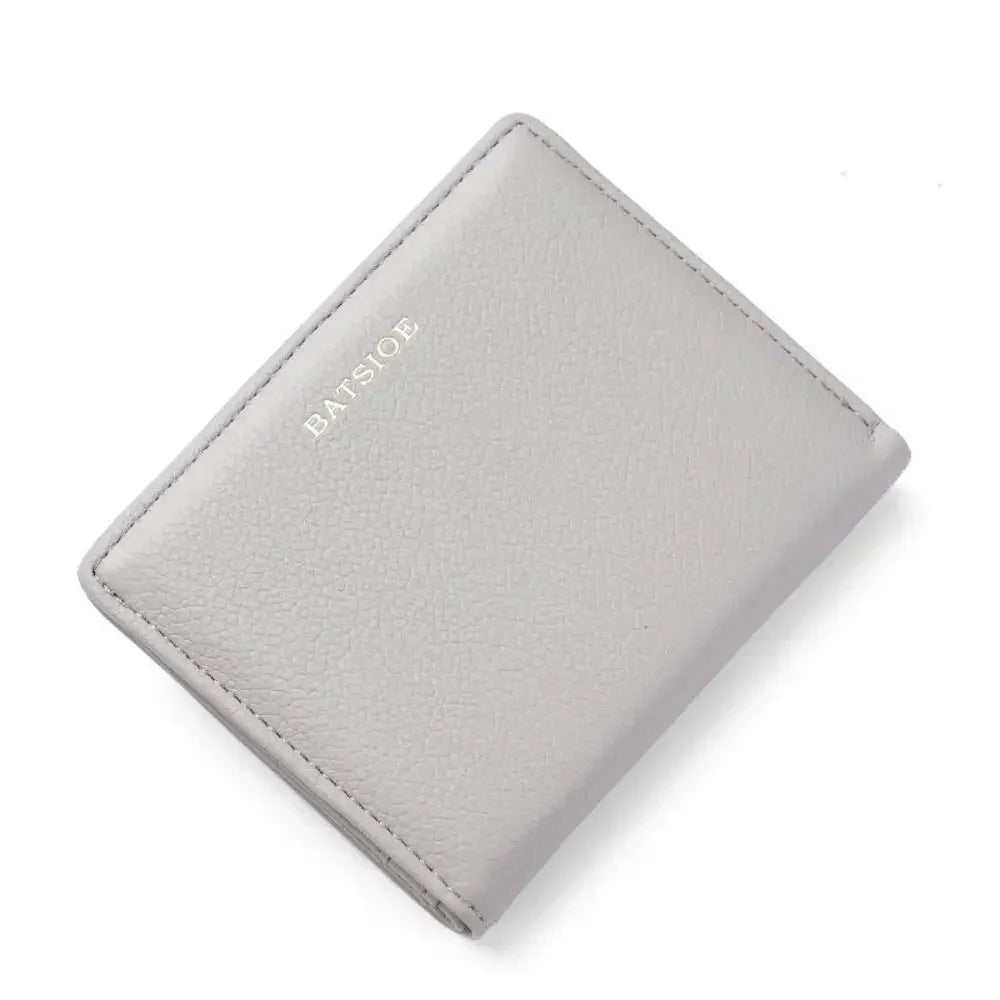 Fashion PU Leather Short Wallet Large Capacity Solid Color Card Holder Thin Women's Handbag Student Men Small Purse Mini Clutch