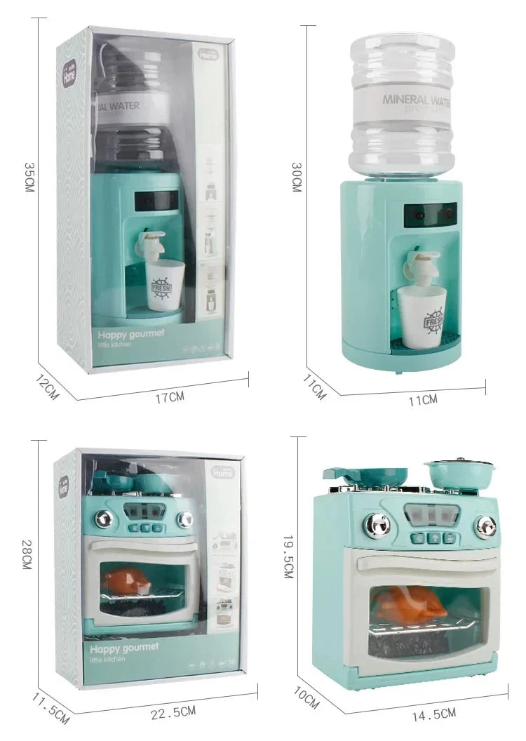 Kitchen Toys Set Kids Pretend Play Home Appliances Washing Machine Toaster Microwave Juicer Egg Cooker Girls Boys Play House Toy