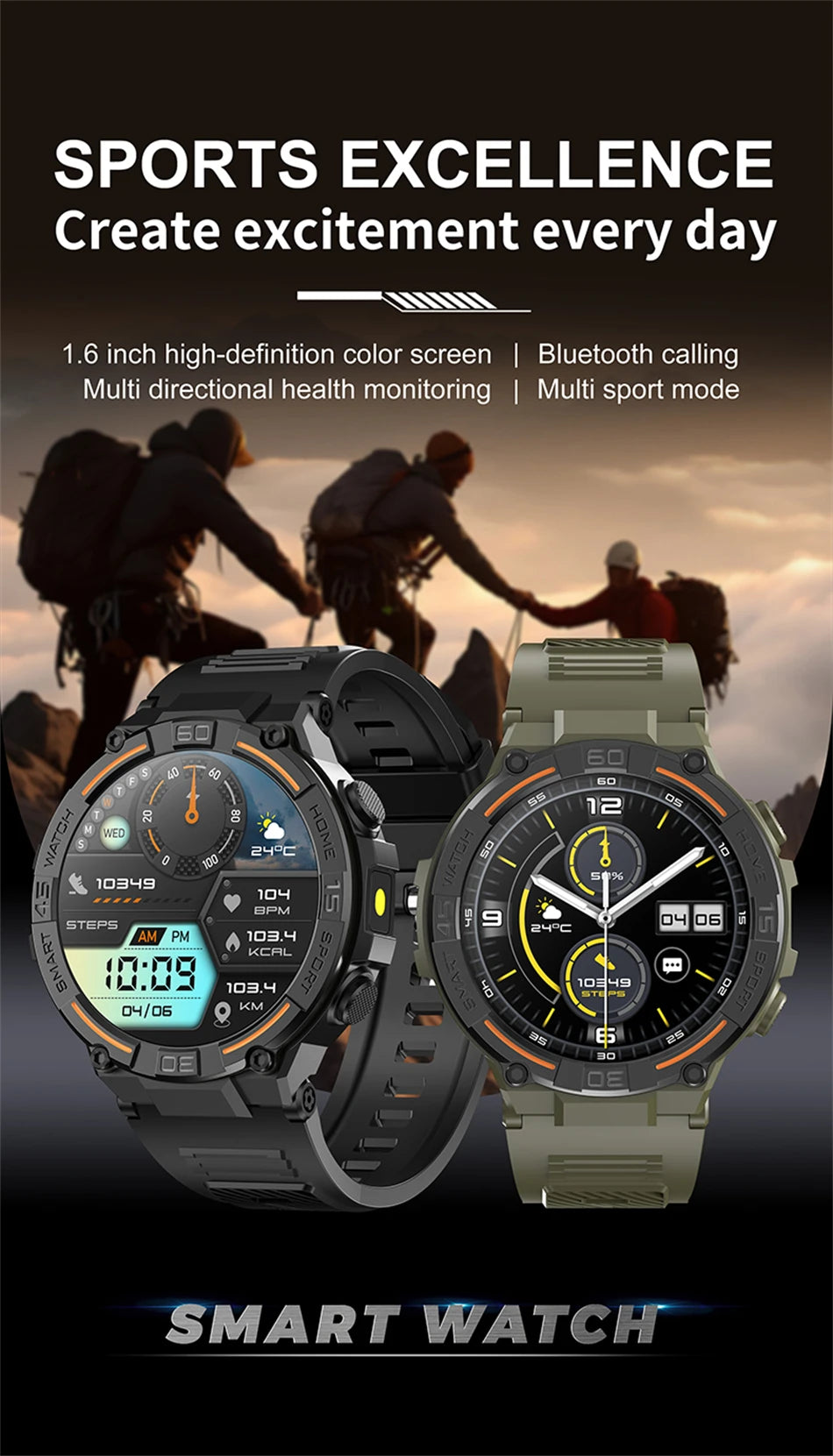 360 HD Smart Watch For Android IOS