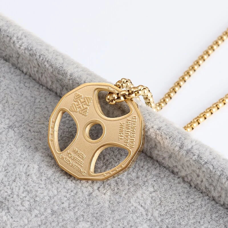 Titanium Steel Dumbbell Necklace