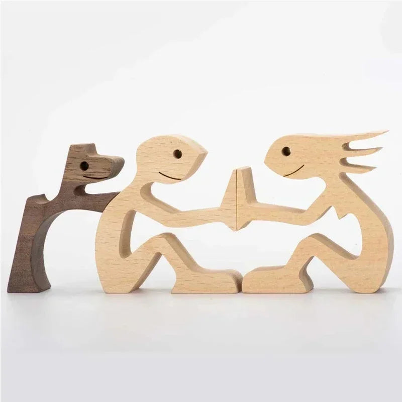 Personalised Wooden Human & Dog Figurine β Custom Handmade Ornament Gift