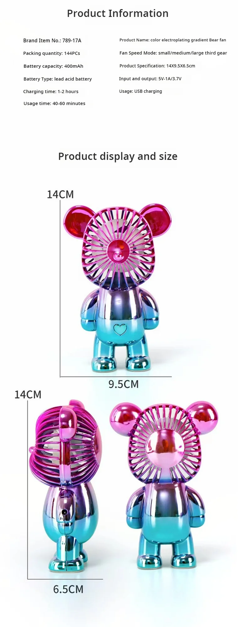 Colour Electroplating Gradient Bear