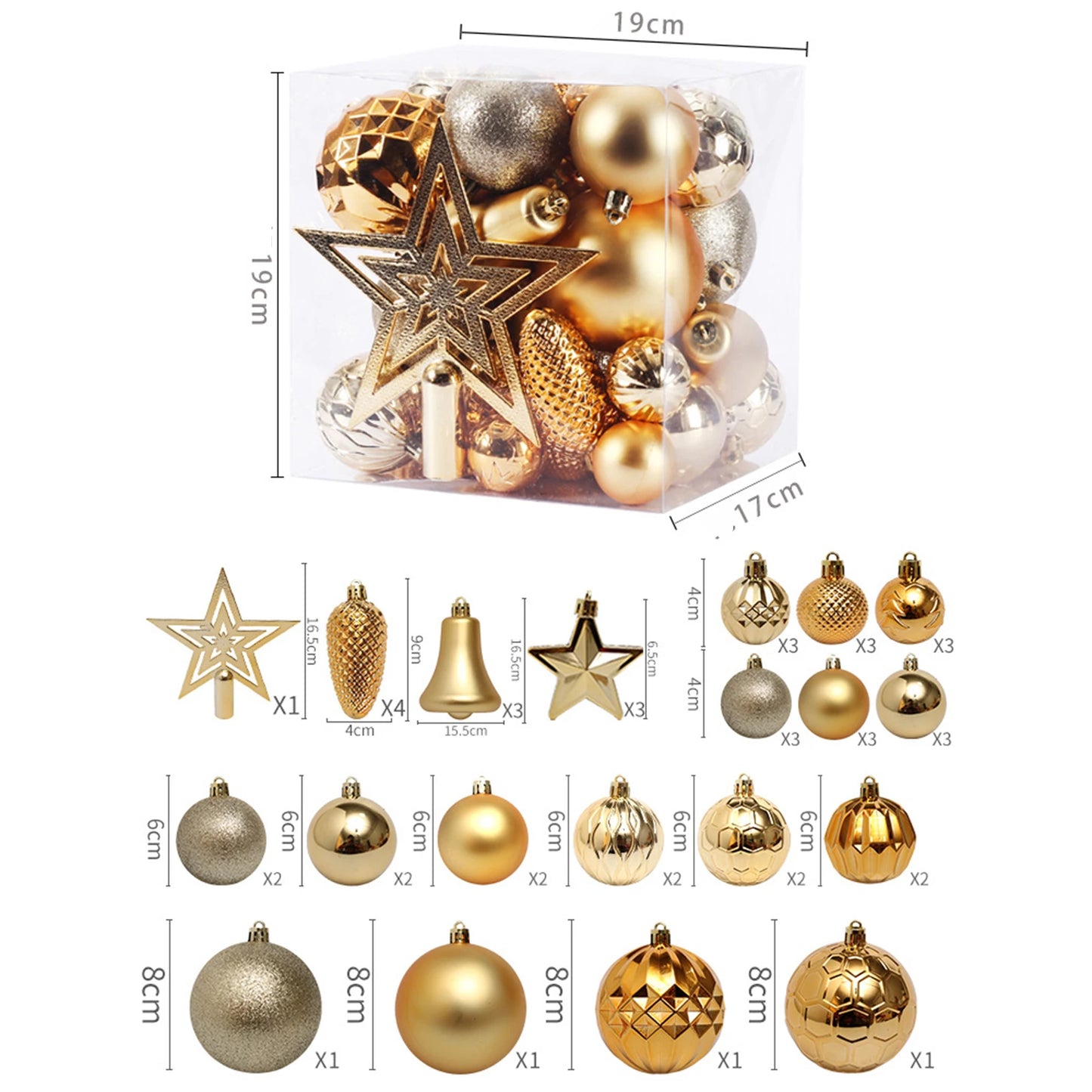Christmas Tree Hanging Balls Decoration Easy to Hang Lightweight Durable Balls for Parties Weddings Office Buildings MIAO